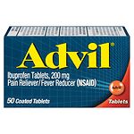 Advil Pain Reliever/Fever Reducer Coated Tablets- 50 ea