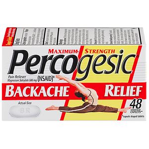 Percogesic Maximum Strength, Backache Relief, Coated Caplets