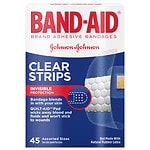 Band-Aid Clear Brand Adhesive Bandages Clear Strips, Assorted Sizes by 