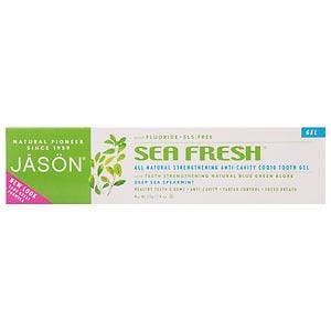 Jason Natural Cosmetics Sea Fresh, All-Natural Sea- Algae CoQ10 Tooth Gel, Deepsea Spearmint, 6 oz