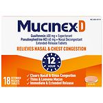 MucinexD Expectorant and Nasal Decongestant, 600mg, Extended-Release Bi-Layer Tablets