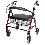 Duro-Med Rollator Bariatric Holds Up To 375 lbs, Burgundy