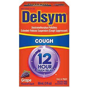Delsym Extended Release Cough Suppressant, 12 Hour, Grape Flavored Liquid