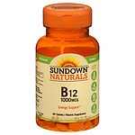 Sundown Naturals High Potency B12, 1000mcg, Tablets