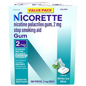Nicorette White Ice Mint Gum 2mg 160ct