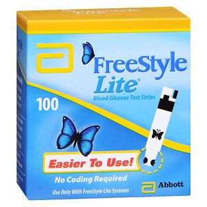 FreeStyle Lite Blood Glucose Test Strips- 100 ea