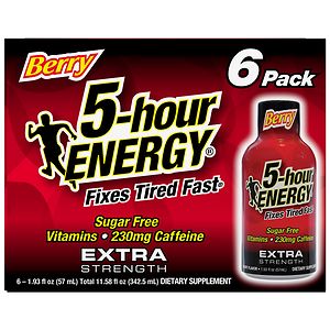 5-Hour Energy Extra Strength Energy Shot, 6 pk, Berry- 1.93 oz
