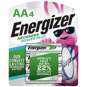 Energizer Recharge Batteries, AA- 4 ea