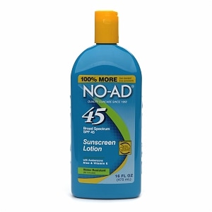 NO-AD Sunscreen Lotion, SPF 45, 16 fl oz