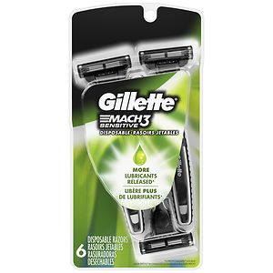 Gillette MACH3 Disposable Razors, Sensitive, 6 ea