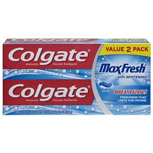 UPC 035000760074 product image for Colgate MaxFresh Fluoride Toothpaste, Twin Pack, Cool Mint, 2 ea | upcitemdb.com