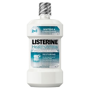 LISTERINE Whitening Plus Restoring Fluoride Rinse, Clean Mint