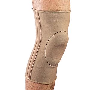 Maxar Elastic Knee Brace with Silicone Ring and Metal Stays, Beige, Large