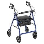 Drive Medical Aluminum Rollator Fold Up, Removable Back Support, Pad Seat, 8 by 