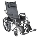 Drive Medical Silver Sport Reclining Wheelchair Detachable Desk Length Arms Elevating Legrest