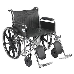 Sentra EC Heavy Duty Wheelchair with Front Rigging, Detachable Full Arms, 24 inch