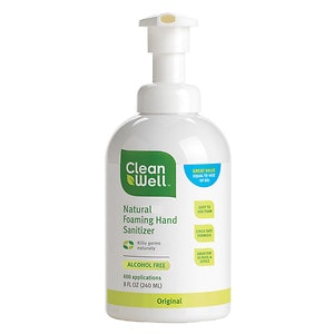 Cleanwell Natural Foaming Hand Sanitizer, Original, 8 oz