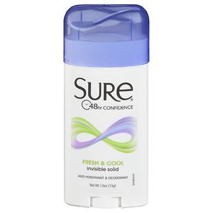 Sure Anti-Perspirant & Deodorant Invisible Solid, Fresh- 2.6 oz