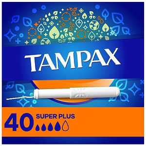 Tampax Tampons with Cardboard Applicator, Super Plus, 40 ea, 1 pack