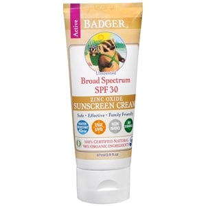 Badger Unscented Sunscreen, SPF 30, 2.9 oz
