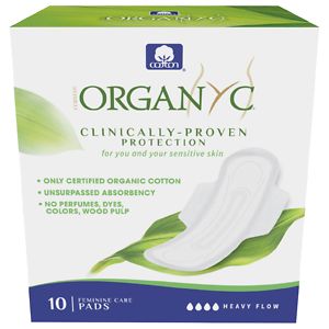 ORGANYC Organic Cotton Pads, Folded, Heavy Flow Night