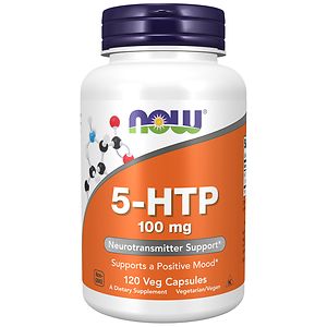 NOW Foods 5-HTP, 100mg, Vegetarian Capsules, 120 ea