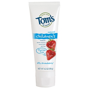 Tom's of Maine Natural Fluoride Free Toothpaste for Children, Silly Strawberry, 4.2 oz