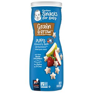 Gerber Graduates Puffs Cereal Snack, Strawberry-Apple, 1.48 oz