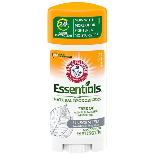Arm & Hammer Essentials Deodorant with Natural Deodorizers, Unscented - 2.5 oz
