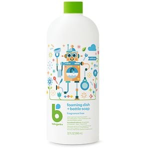 BabyGanics The Dish Dazzler Foaming Dish and Bottle Soap Eco Refill, Fragrance Free, 33.8 fl oz