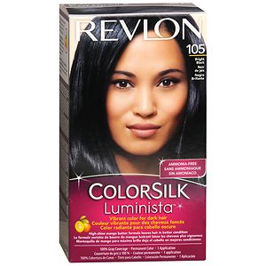 Revlon ColorSilk Luminista Vibrant Color for Dark Hair, Bright Black 105
