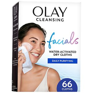 Olay 2-in-1 Daily Facial Cloths, Combination/Oily