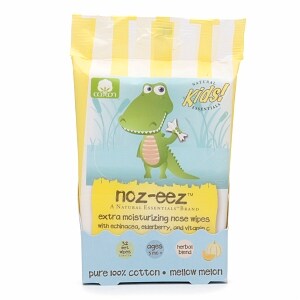 Natural Essentials Kids Noz-eez Extra Moisturizing Nose Wipes, Mellow Melon