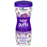 Plum Organics Baby Super Puffs Fruit & Veggie Grain Puffs, Purples - Blueberry & Purple Sweet Potato- 1.5 oz