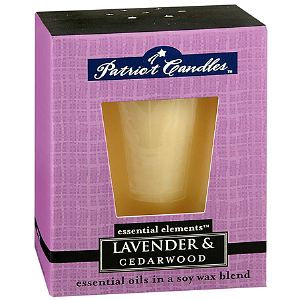 Patriot Candles Essential Elements Soy Candle, Lavender and Cedarwood