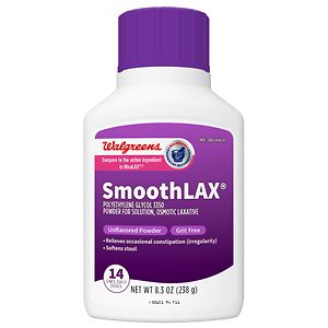 UPC 311917110165 product image for Walgreens SmoothLax Polyethylene Glycol 3350 Laxative Powder for Solution, 14 Da | upcitemdb.com