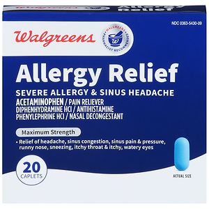 UPC 311917086361 product image for Walgreens Wal-Dryl Severe Allergy & Sinus Headache, Caplets, 20 ea | upcitemdb.com