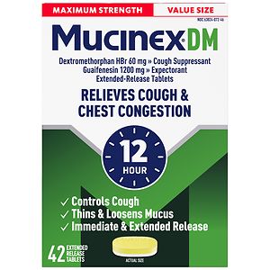 MucinexDM Expectorant & Cough Suppressant, 1200 mg Extended-Release Bi-Layer Tablets