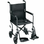 Nova Transport Chair With S/A Footrests, 19 inch, Black