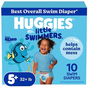 Huggies Little Swimmers Disposable Swimpants, Unisex, Large, 32+ lbs, 10 ea