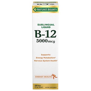 Nature's Bounty B-12 Sublingual Liquid 5000 mcg, Berry