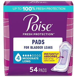 Poise Pads, Moderate Absorbency, Long Length