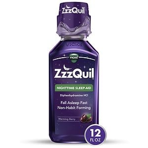 ZzzQuil Nighttime Sleep-Aid Liquid, Warming Berry