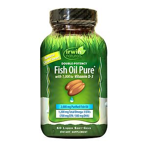 Irwin Naturals Double-Potency Fish Oil with Vitamin D3, Softgels&nbsp;