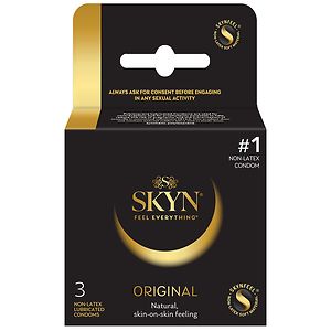 LifeStyles Skyn Premium Polyisoprene Non-Latex Lubricated Condoms- 3 ea