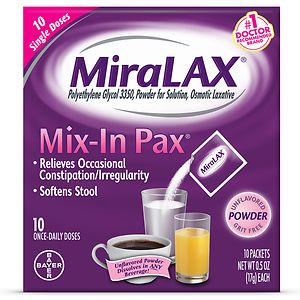 MiraLAX Laxative Powder Packets, 10 Each
