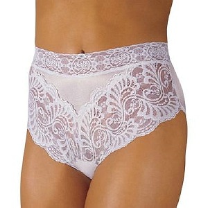 Wearever Women's Lovely Lace Trim Panty, Medium, White