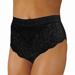 Wearever Women's Lovely Lace Trim Panty, Medium, Black