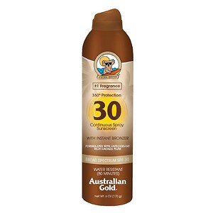 Australian Gold Continuous Spray Sunscreen with Instant Bronzer, SPF 30- 6 fl oz
