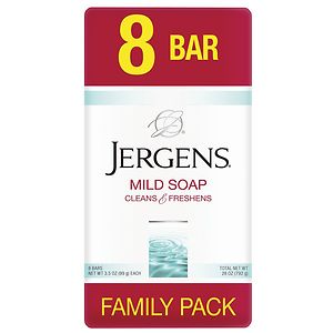 UPC 019100007185 product image for Jergens Family Pack Bar Soap, White, 3.5 oz, 8 ea | upcitemdb.com